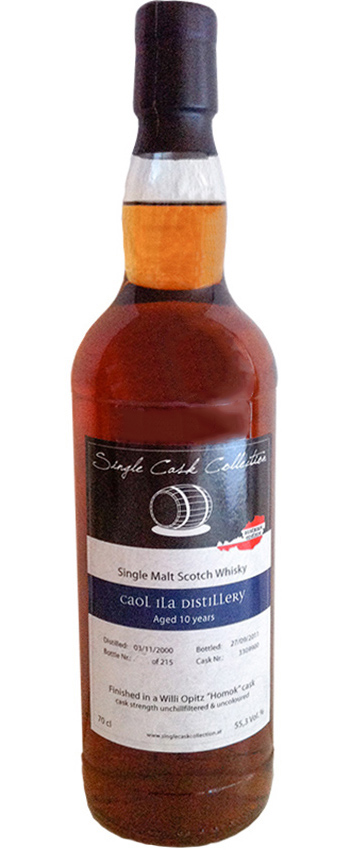 Caol Ila 10y - 00-11 - Single Cask Col. Bourbon cask / Willi Opitz Homok finish, 215btl - 55,3%