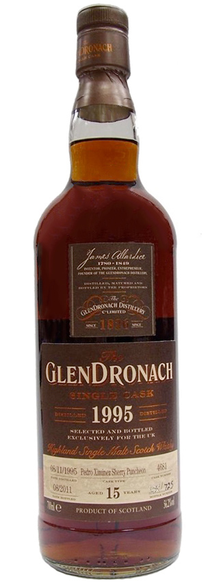 Glendronach 15y - 95-11 - OB, PX Sherry Puncheon Single Cask 4681, 725btl - 56,2%