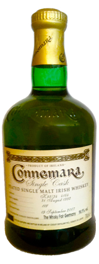 Connemara 15y - 92-07 - OB for Whisky Fair, Bourbon cask K92/34 4184 - 50,5%