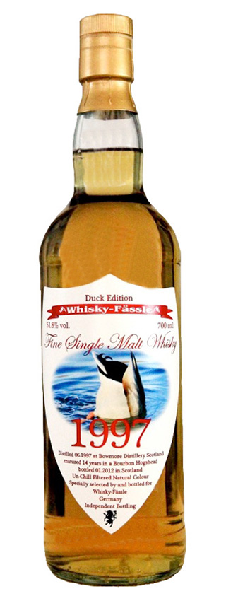 Bowmore 14y - 97-12 - Whisky Fässle, Duck Edition, Bourbon Hogshead - 51,8%