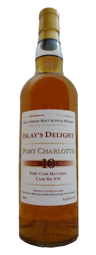 Port Charlotte 10y - 01-11 - OB, Islay´s Delight, Port cask matured, cask 979 - 62,4%