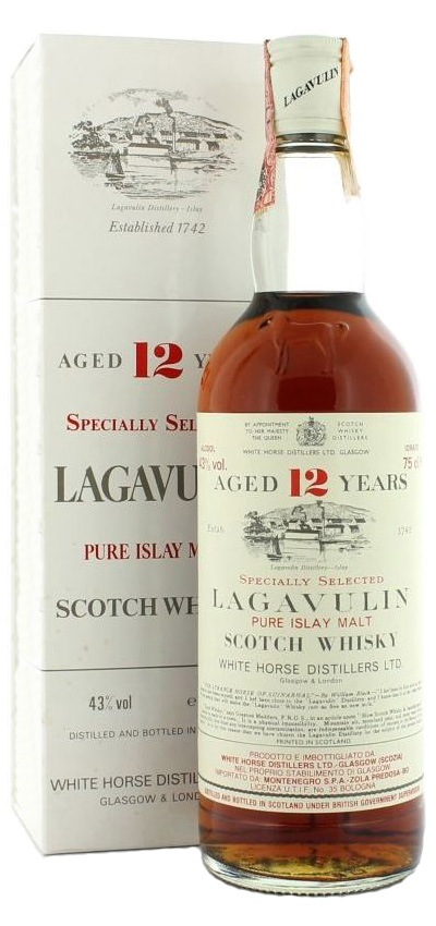 Lagavulin 12y ~70-82 - OB, White Label, pure Malt, SD170, 75cl - 43%