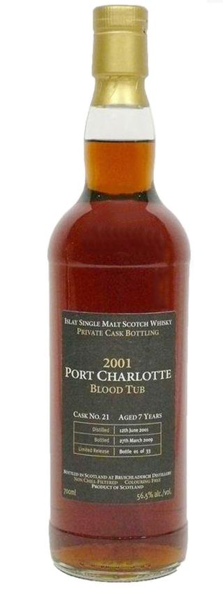 Port Charlotte 07y - 01-09 - OB, Private Blood tub, New wood cask 21, 33btl - 56,5%