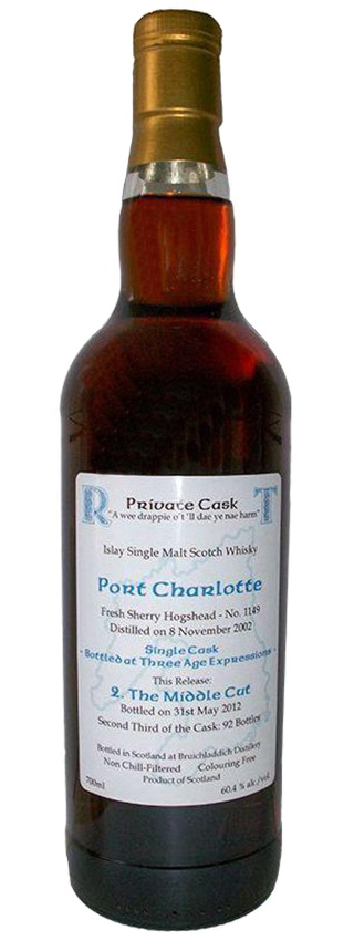 Port Charlotte 09y - 02-12 - R&T, The Middle Cut, 1st Fill Sherry Hog. 1149, 92btl - 60,4%