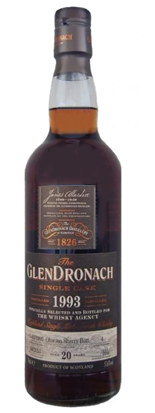 Glendronach 20y - 93-13 - OB for TWA, Oloroso Sherry Butt, Cask 4, 664btl, 53,6%
