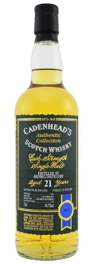 Ardbeg 21y - 91-12 - Cadenhead Authentic Col. Bourbon Hogshead, 132btl - 44,7%