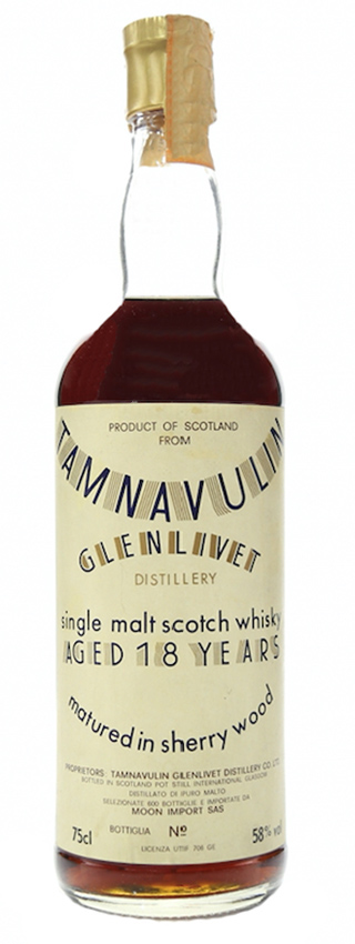 Tamnavulin 18y - frühe 1980er - Moon-Import 1st Release, Sherry Wood, 600btl - 58%