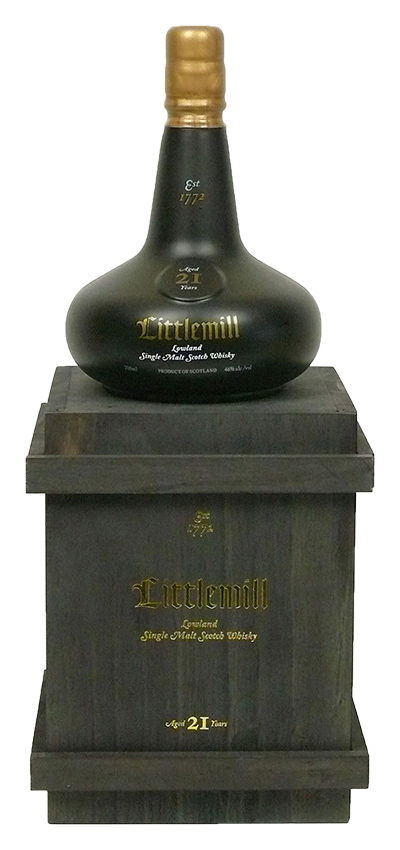 Littlemill 21y - 2012 – OB, 1st Release, Black Dumpy Bottle in wooden box, 3.000btl - 46%