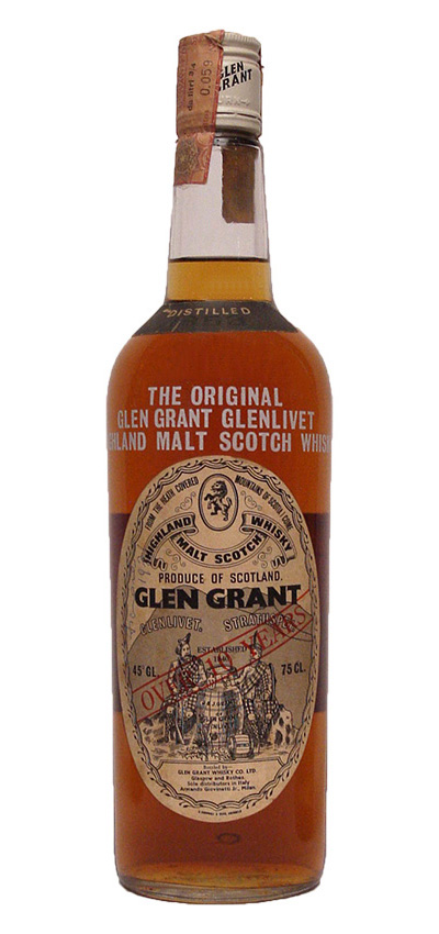 Glen Grant 10y - 1958 - OB for Giovinetti, over 10yo, white letters on glas - 45%