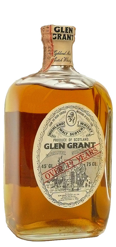 Glen Grant 19y ~1960er - OB for Giovinetti, over 19yo, square bottle, oval label - 45%