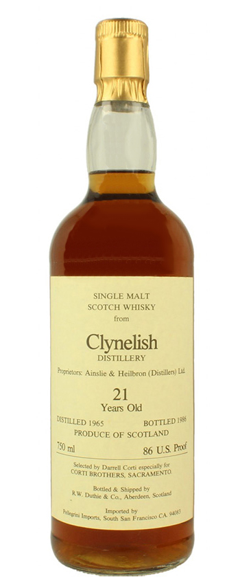 Clynelish 21y - 65-86 - OB, Duthie for Corti Brothers, Sacramento, 86°Proof, 75cl - 43%