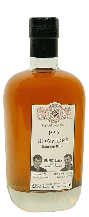 Bowmore 15y - 95-10 - MoS Amazing Casks (Ewers & Timmer.), Bourbon #177, 222btl - 56,4%