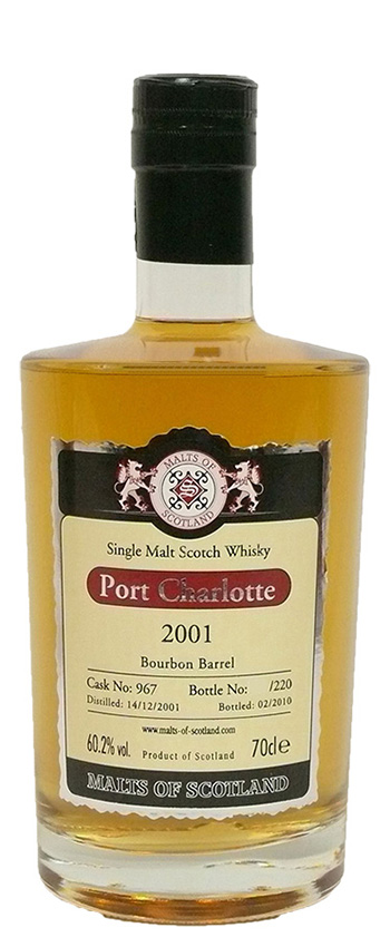 Port Charlotte 08y - 01-09 - MoS Bourbon Barrel No. 967, 220btl - 60,2%