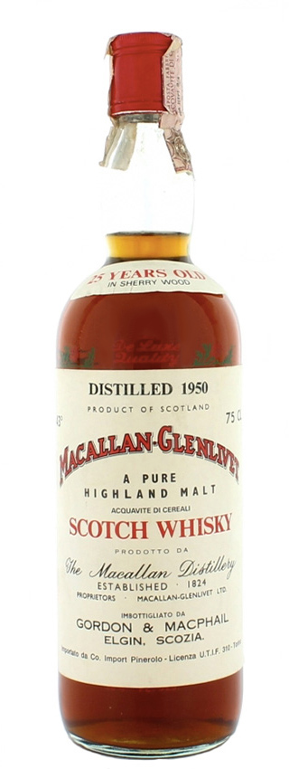 Macallan 25y - 1950 - G&M Pure Highland Malt, Sherry Wood, Import Pinerolo - 43%