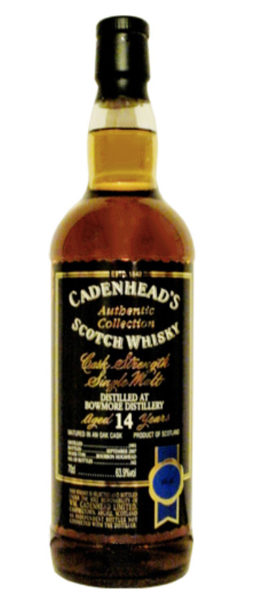Bowmore 14y - 93-07 - Cadenhead’s Authentic Collection, Bourbon cask, 162btl - 63,9%