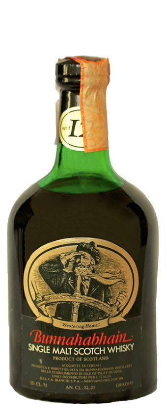 Bunnahabhain 12y ~1970er - OB Old Bottle, 12y on golden neck label - 43%
