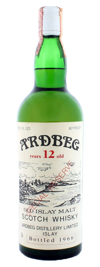 Ardbeg 12y ~1966 - OB for French Market, white label, 80° Proof, 26²/³ Fl. Ozs. - 46%