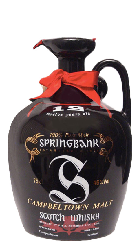 Springbank 12y ~1970er - 100% Pure Malt Ceramic Jug, black, 75cl - 46%