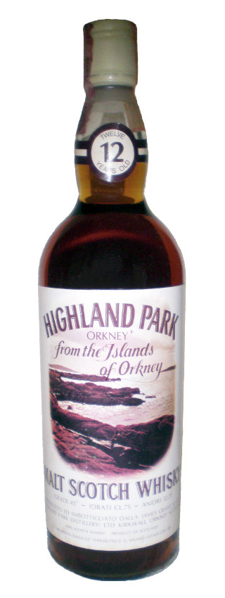 Highland Park 12y ~1960er - OB, Orkney coast label, Ferraretto import - 43%