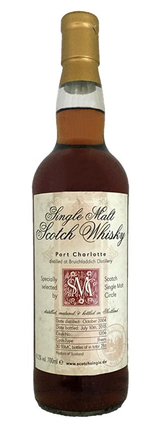 Port Charlotte 10y - 04-15 - SSMC, Sherry Cask 1206, 30btl - 61,2%