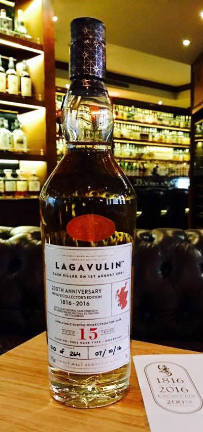 Lagavulin 15y - 01-16 - OB, 200th Anniversary, Private Collection #9554, 260btl - 54,2%