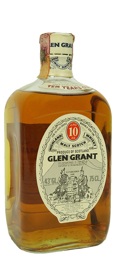 Glen Grant 10y ~1970er - Giovinetti, square bottle, short neck, white cap, 75cl - 43%