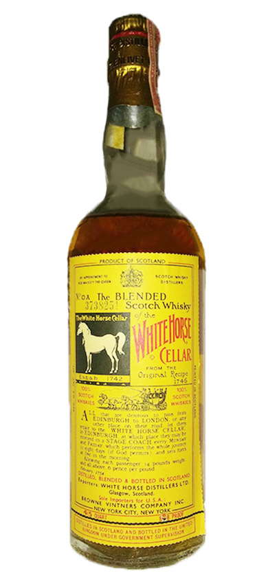 White Horse ~1960 - WH-Cellar (OA) US, Cork, SA627, 70°Proof - 40%