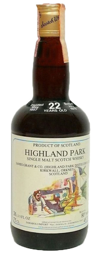 Highland Park 22y - 57-79 - Cad, for Samaroli, Dumpy bottle Color Label, 26 2/3FlOz, 80°proof - 45,7%