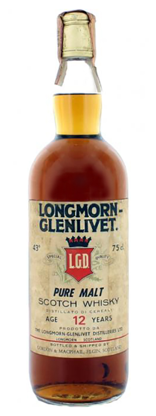 Longmorn-Glenlivet 12y ~1970er - G&M, Pure Malt Scotch Whisky, 70°Proof - 40%