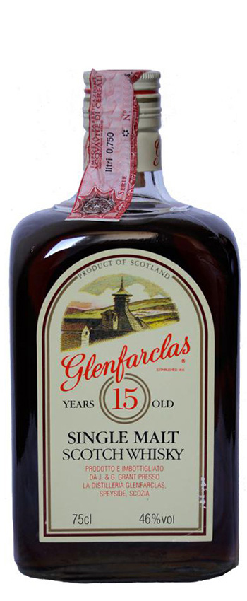Glenfarclas 15y ~1980er - OB for F.LLi AVERNA S.p.A. Dumpy square bottle, sherry wood, 75cl - 46%