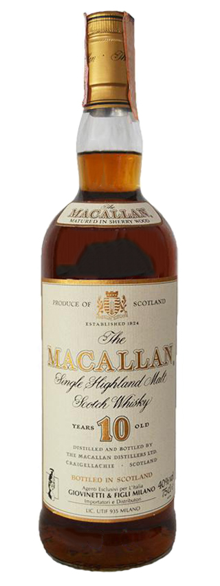 Macallan 10y - 1980er - OB for Giovinetti & Figli Milano, Sherry Wood, 75cl - 40%
