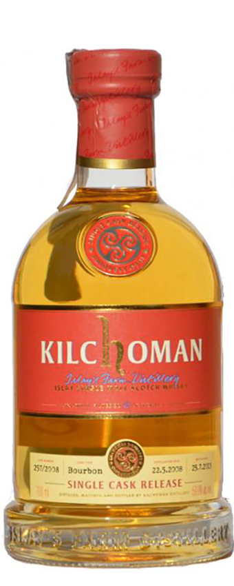 Kilchoman 5y - 08-13 - OB, Single Cask for M&P (P), Bourbon Cask 257/2008, 262btl - 59,9%