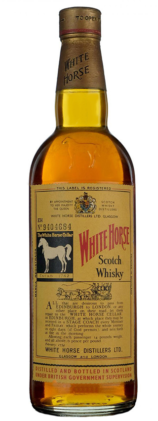 White Horse ~1970 - OB, Blend, White Horse Scotch Whisky, clear glass, gold screw cap, 75cl - 43%
