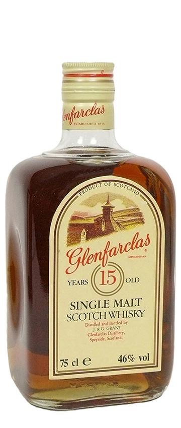 Glenfarclas 15y ~1980er - OB, Dumpy square bottle, sherry wood, 75cl - 46%