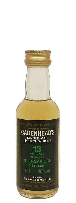 Glen Garioch 13y ~80/90er - Cad, Clear glass, black label, green letter, 5cl, 1 of 60 - 46%