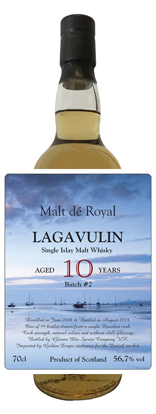 Lagavulin 10y - 08-18 - GlMor for DK, Malt dé Royal, Batch 2, Bourbon cask, 99btl - 56,7%