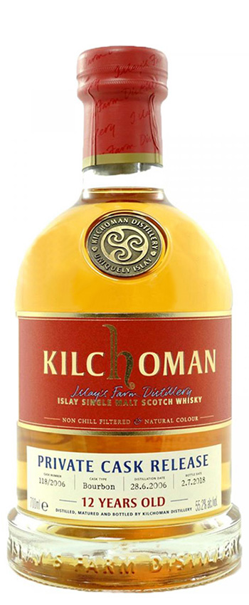 Kilchoman 12y - 06-18 - OB for Islay Cask Company, Bourbon cask 118/2006, 213btl - 55,2%