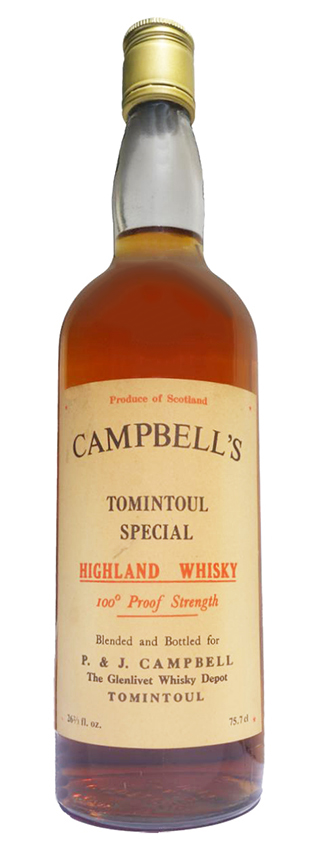 Campbell´s ~1970er - OB, Tomintoul Special, Highland Whisky, 26 2/3Floz, 100°Prf - 57%