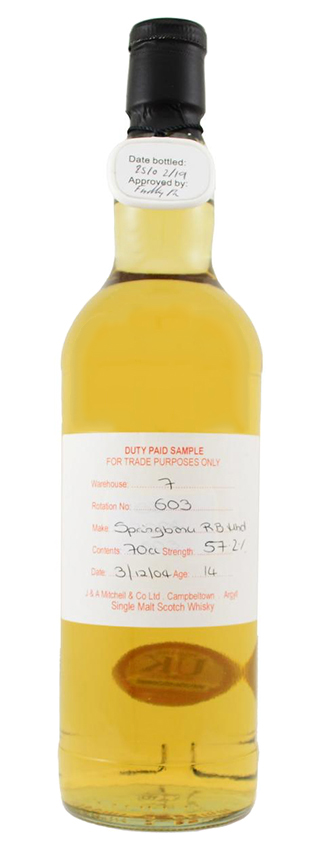 Springbank 14y - 04-19 - OB, Duty Paid Sample, refill bourbon hogshead, rotation 603, 25-02-2019 - 57,2%