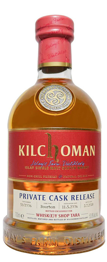 Kilchoman 12y - 06-18 - OB, for TARA Whisky Shop, Bourbon cask 53/2006, 228btl - 53,8%