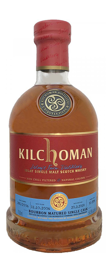 Kilchoman 12y - 06-19 - OB for Weinquelle Lühmann, 1.Fill Bourbon cask 281/2006, 232btl - 54,7%