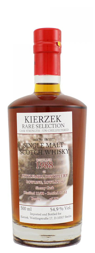 Littlemill 23y - 88-12 - Kierzek Rare Selection, sherry cask 08/1077, 192btl, 50cl - 54,9%