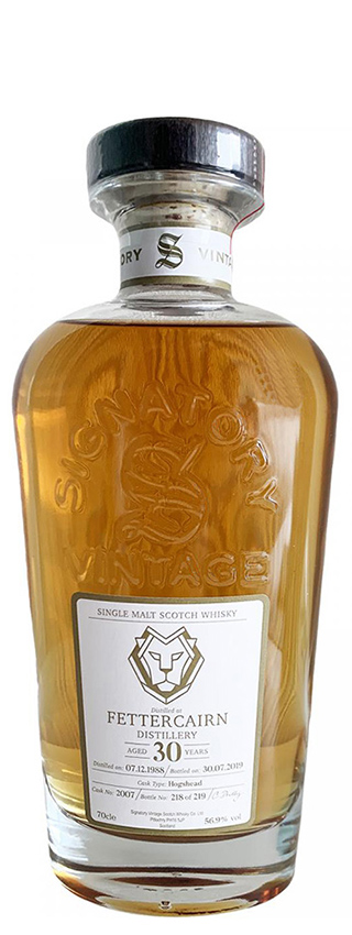 Fettercairn 30y - 88-19 - Signatory, for C. Dully Selection, Hogshead #2007, 219btl - 56,9%