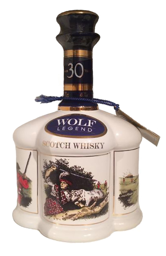 Wolf Legend 30y ~1990er - OB, Blend, Decanter, Morrison Bowmore Ltd, 70cl - 40%