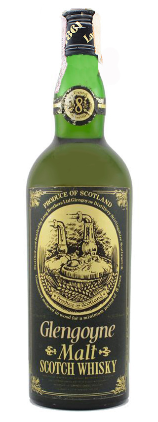 Glengoyne 8y ~1970er - OB, Malt, screw cap, green bottle, black label, 75cl - 43%