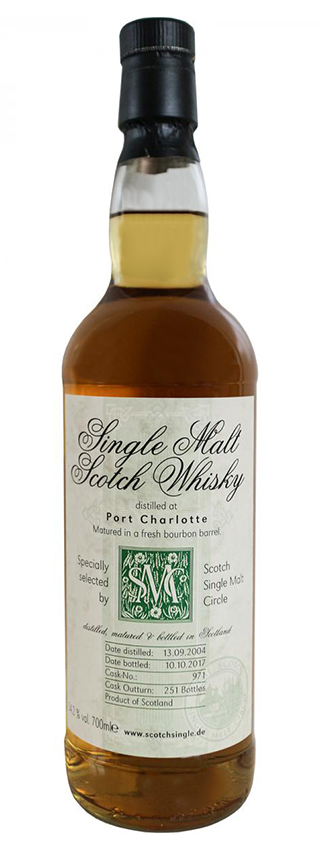 Port Charlotte 13y - 04-17 - SSMC, Fresh Bourbon Barrel, cask 971, 251btl - 54,2%