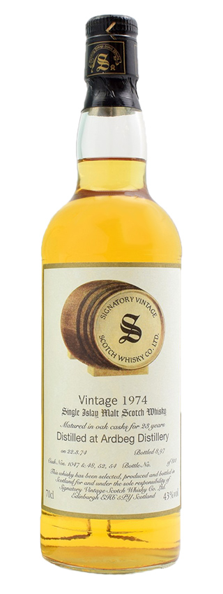 Ardbeg 23y - 74-97 - Signatory, Vintage Collection, Oak Casks 1047+48+52+54, 800btl - 43%